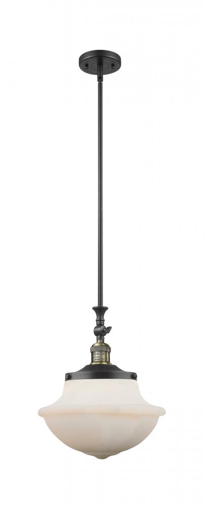 Oxford - 1 Light - 12 inch - Black Antique Brass - Stem Hung - Adjustable Mini Pendant