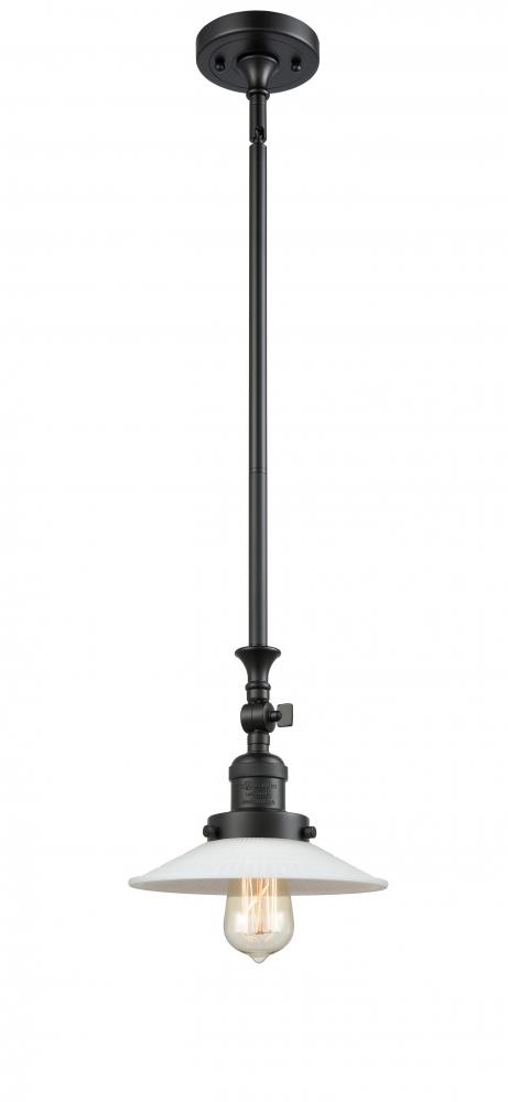 Halophane - 1 Light - 9 inch - Matte Black - Stem Hung - Adjustable Mini Pendant