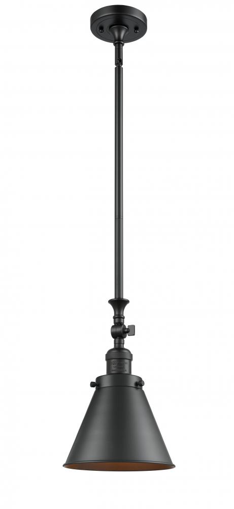 Appalachian - 1 Light - 8 inch - Matte Black - Stem Hung - Adjustable Mini Pendant