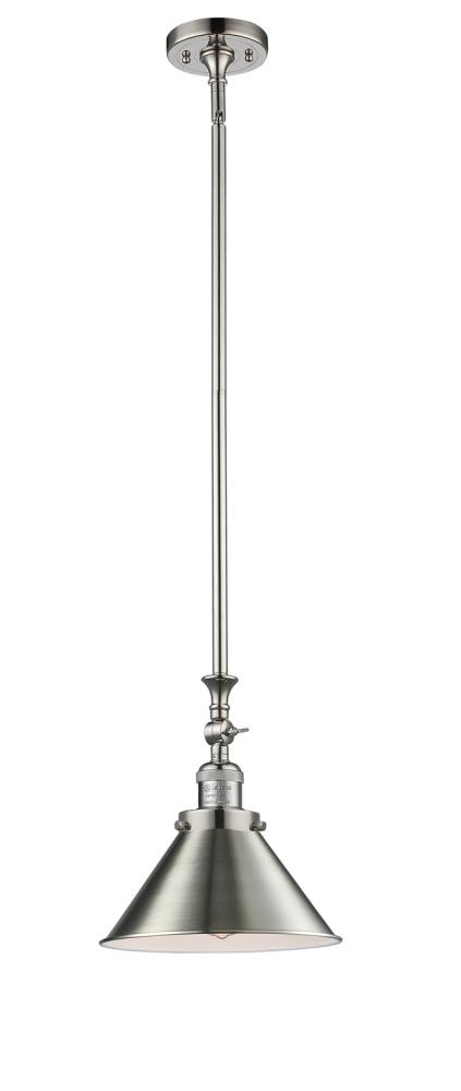 Briarcliff - 1 Light - 10 inch - Polished Nickel - Stem Hung - Adjustable Mini Pendant
