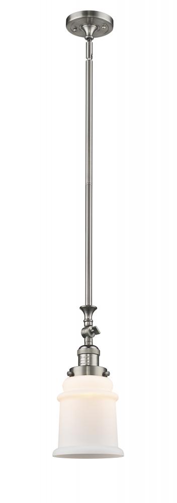 Canton - 1 Light - 6 inch - Brushed Satin Nickel - Stem Hung - Adjustable Mini Pendant