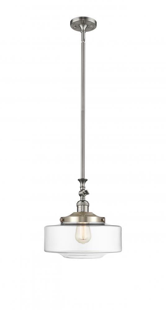 Bridgeton - 1 Light - 12 inch - Brushed Satin Nickel - Stem Hung - Adjustable Mini Pendant