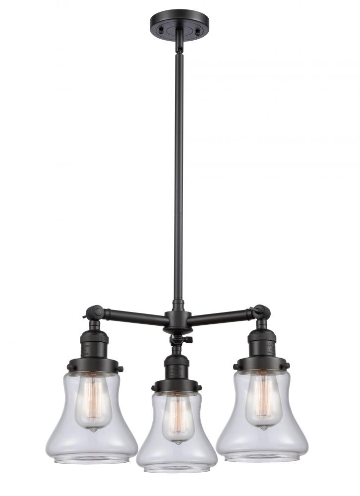 Bellmont - 3 Light - 18 inch - Matte Black - Stem Hung - Chandelier