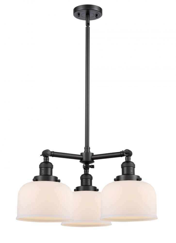 Bell - 3 Light - 22 inch - Matte Black - Stem Hung - Chandelier