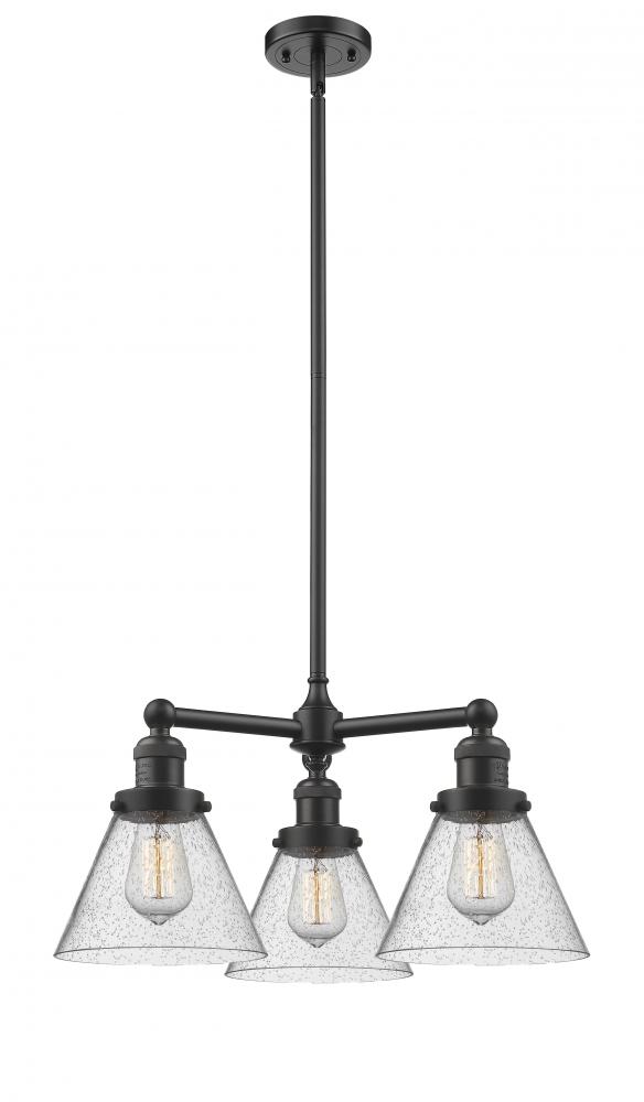 Cone - 3 Light - 22 inch - Oil Rubbed Bronze - Stem Hung - Chandelier