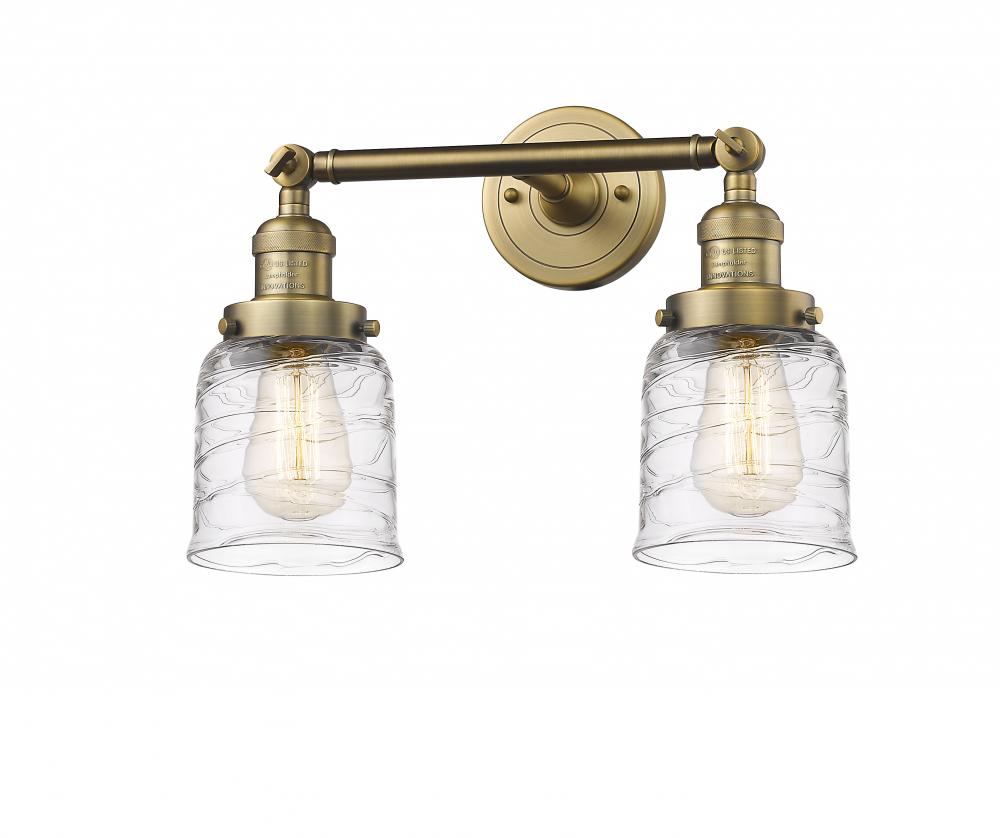 Bell - 2 Light - 16 inch - Brushed Brass - Adjustable Bath Vanity Light