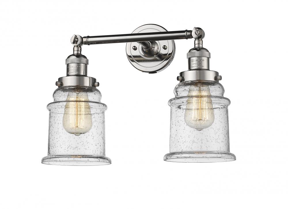 Canton - 2 Light - 17 inch - Polished Nickel - Adjustable Bath Vanity Light