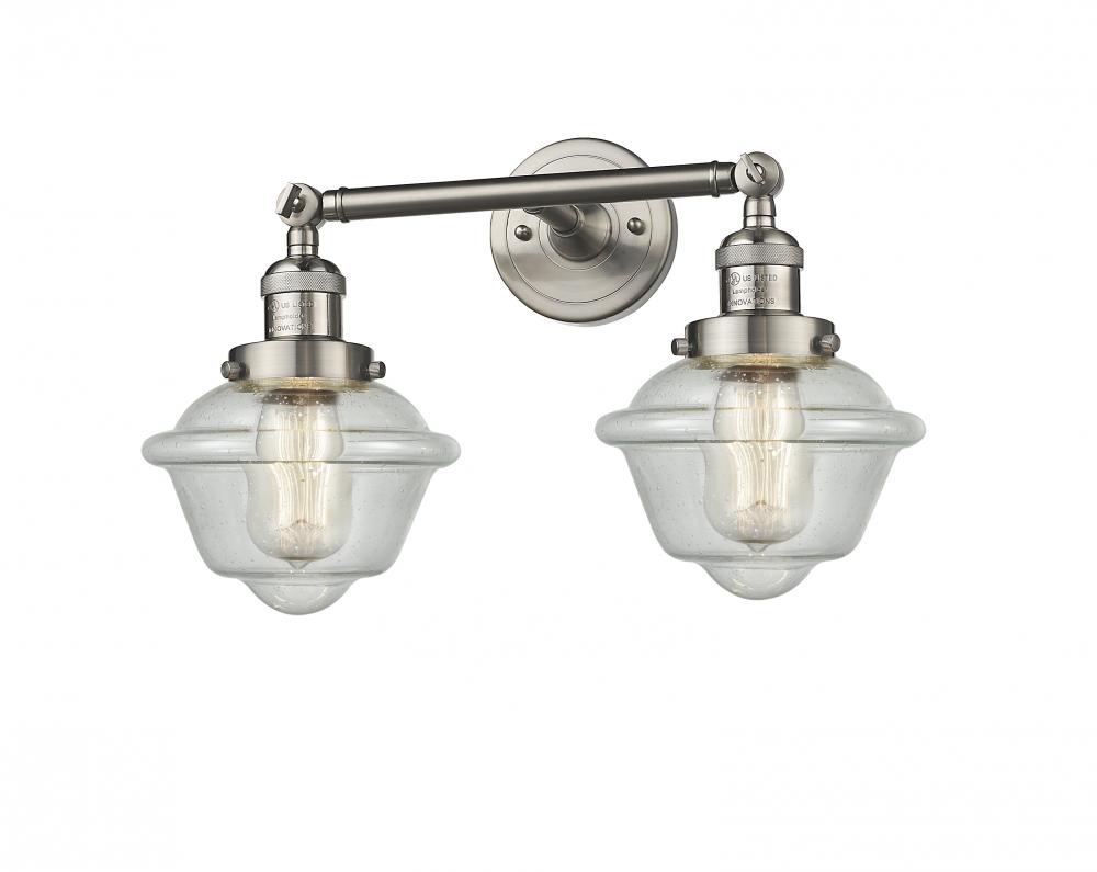 Oxford - 2 Light - 17 inch - Brushed Satin Nickel - Adjustable Bath Vanity Light