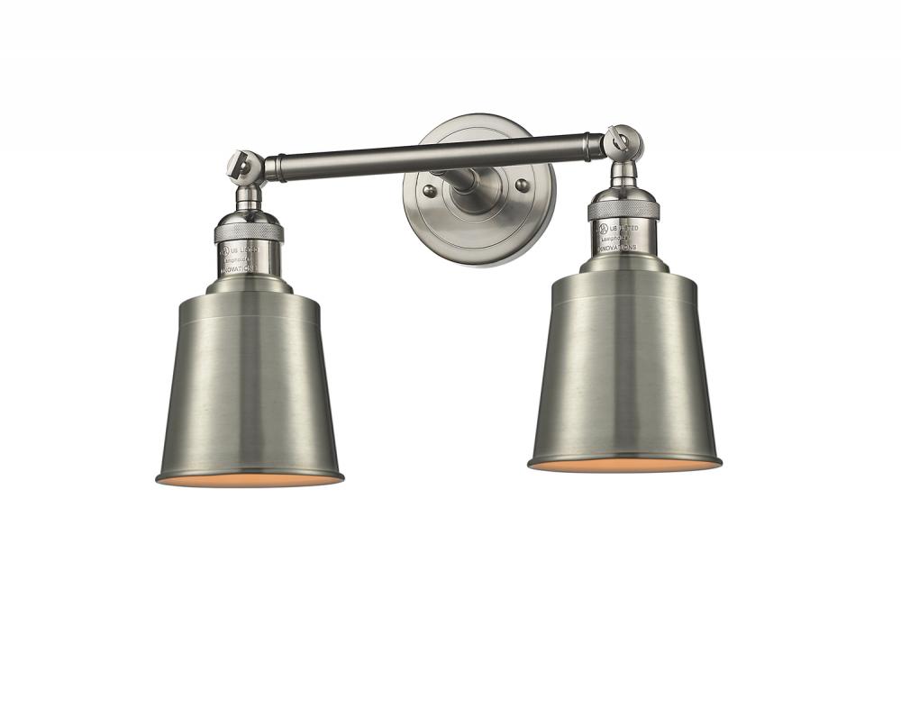 Addison - 2 Light - 16 inch - Brushed Satin Nickel - Adjustable Bath Vanity Light