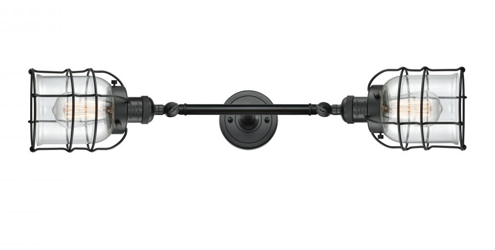 Bell Cage - 2 Light - 6 inch - Matte Black - Adjustable Bath Vanity Light