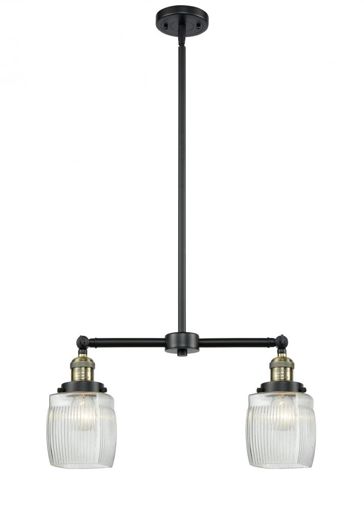 Colton - 2 Light - 22 inch - Black Antique Brass - Stem Hung - Adjustable Island Light