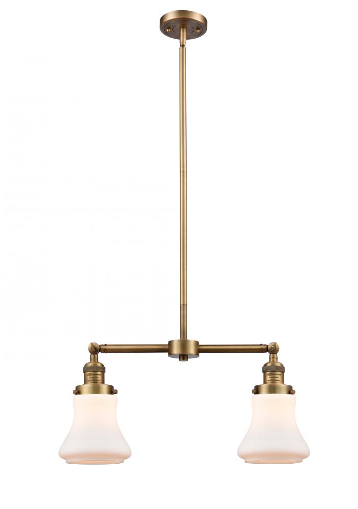 Bellmont - 2 Light - 21 inch - Brushed Brass - Stem Hung - Adjustable Island Light