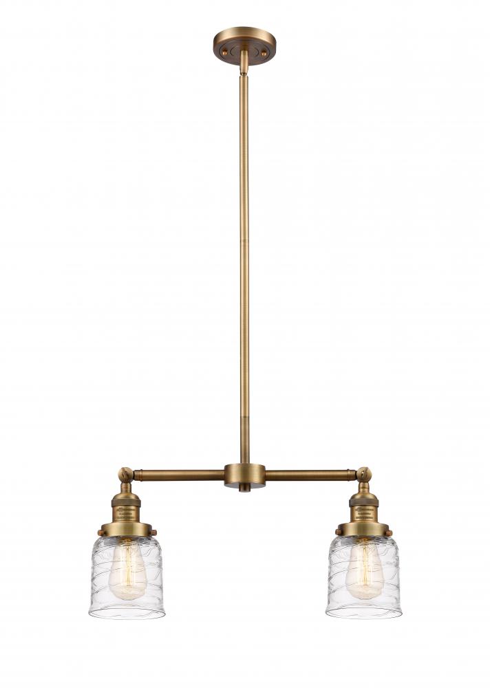 Bell - 2 Light - 21 inch - Brushed Brass - Stem Hung - Adjustable Island Light