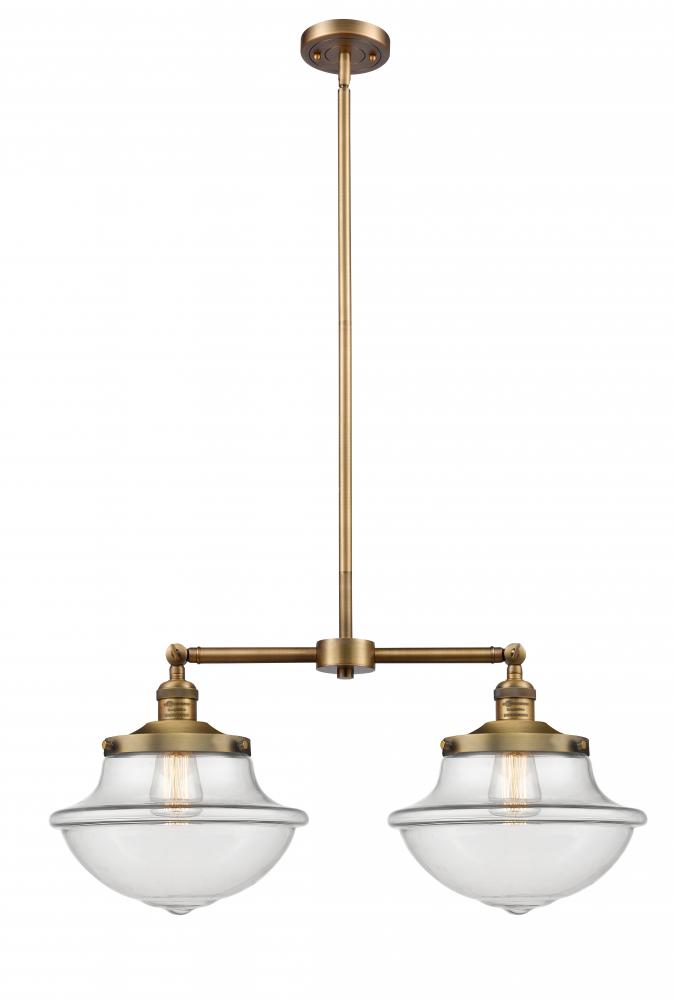 Oxford - 2 Light - 25 inch - Brushed Brass - Stem Hung - Adjustable Island Light