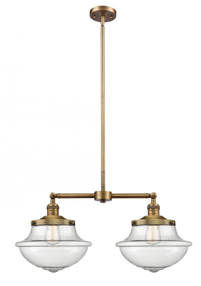 Oxford - 2 Light - 25 inch - Brushed Brass - Stem Hung - Adjustable Island Light