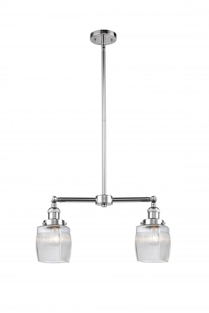 Colton - 2 Light - 22 inch - Polished Chrome - Stem Hung - Adjustable Island Light