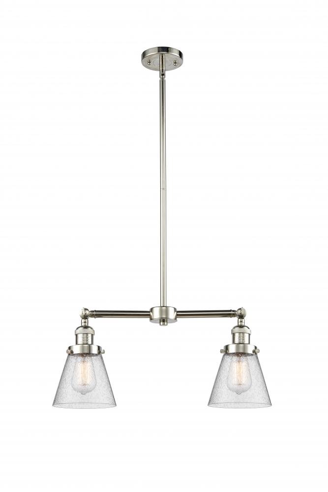 Cone - 2 Light - 21 inch - Polished Nickel - Stem Hung - Adjustable Island Light