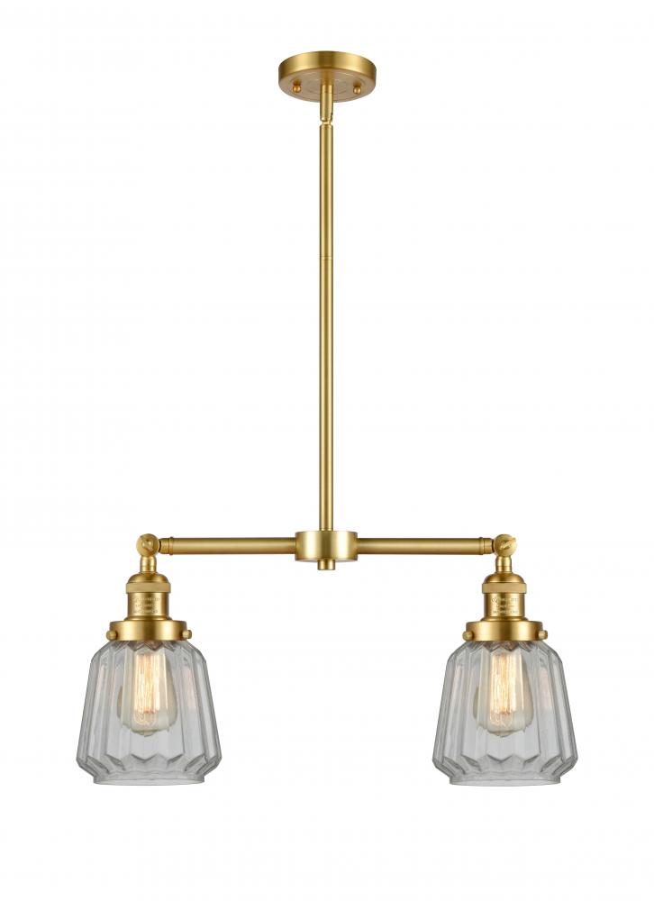Chatham - 2 Light - 21 inch - Satin Gold - Stem Hung - Adjustable Island Light