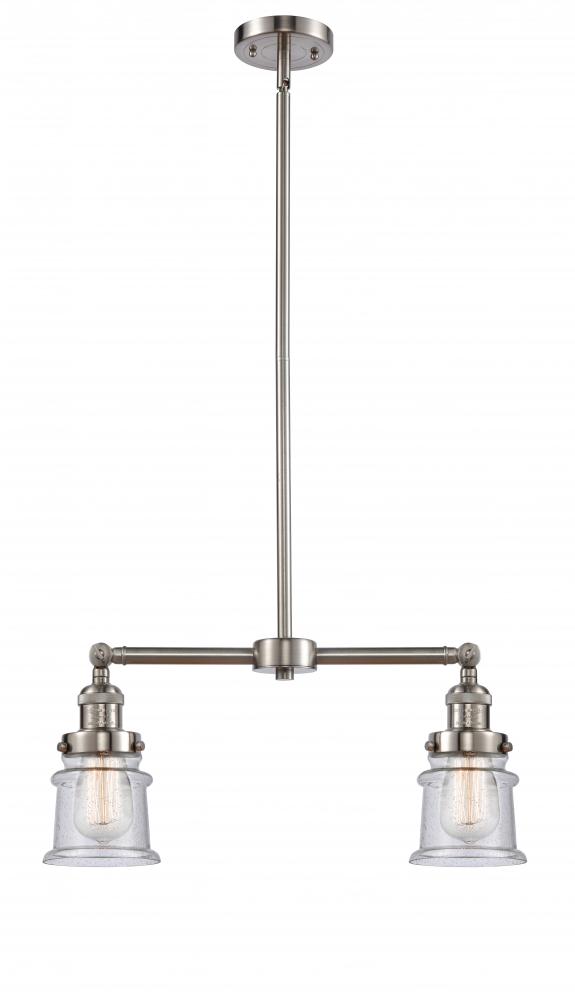 Canton - 2 Light - 21 inch - Brushed Satin Nickel - Stem Hung - Adjustable Island Light