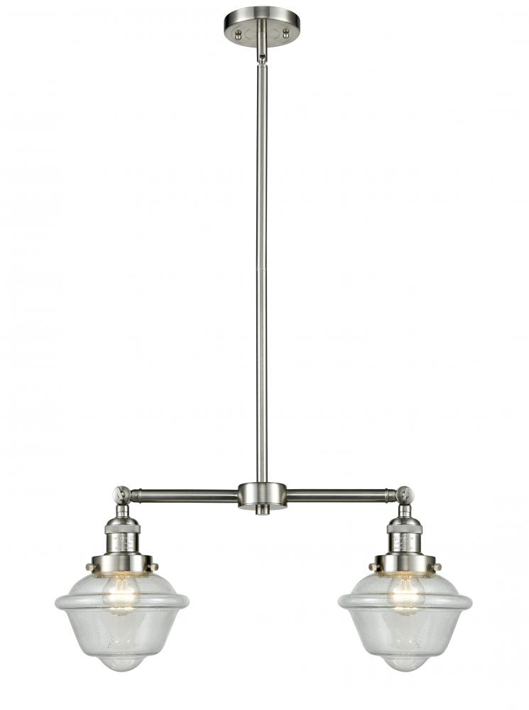 Oxford - 2 Light - 24 inch - Brushed Satin Nickel - Stem Hung - Adjustable Island Light