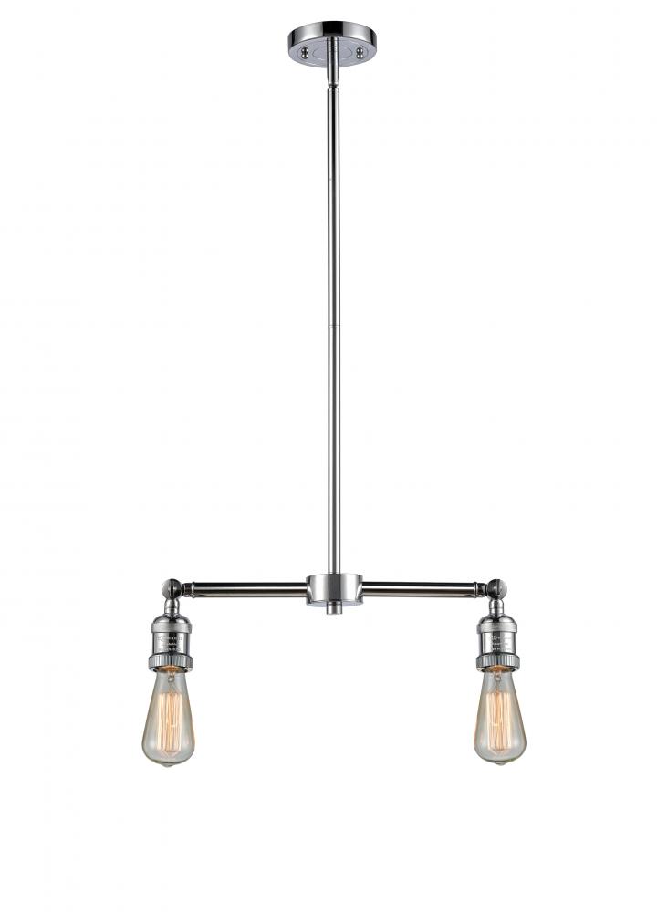 Bare Bulb - 2 Light - 20 inch - Polished Chrome - Stem Hung - Adjustable Island Light