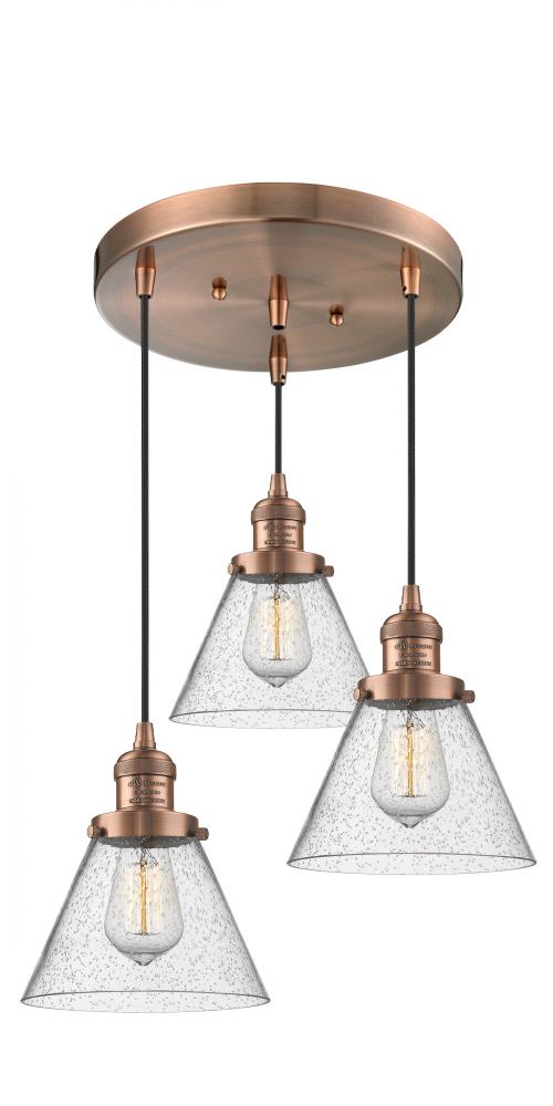 Large Cone 3 Light Multi-Pendant