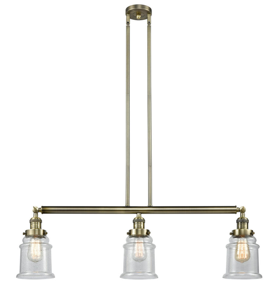 Canton - 3 Light - 39 inch - Antique Brass - Stem Hung - Adjustable Island Light