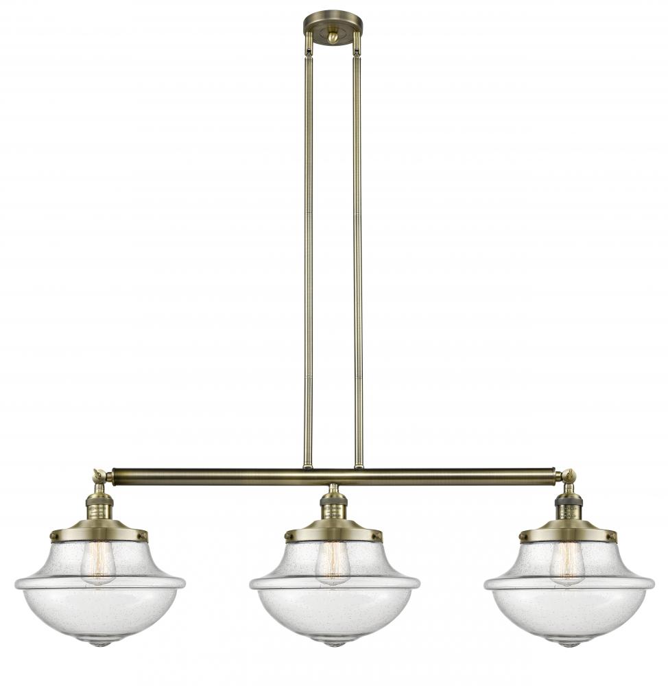 Oxford - 3 Light - 42 inch - Antique Brass - Stem Hung - Adjustable Island Light