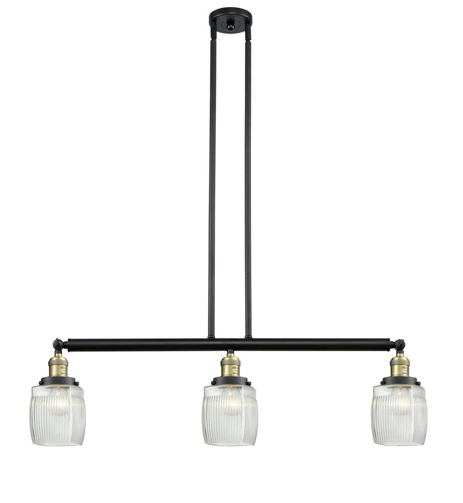 Colton - 3 Light - 38 inch - Black Antique Brass - Stem Hung - Adjustable Island Light