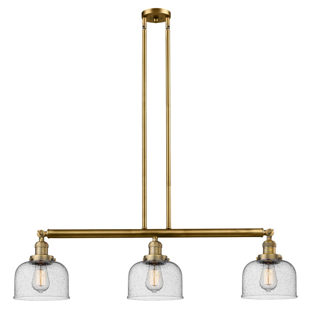 Bell - 3 Light - 41 inch - Brushed Brass - Stem Hung - Adjustable Island Light