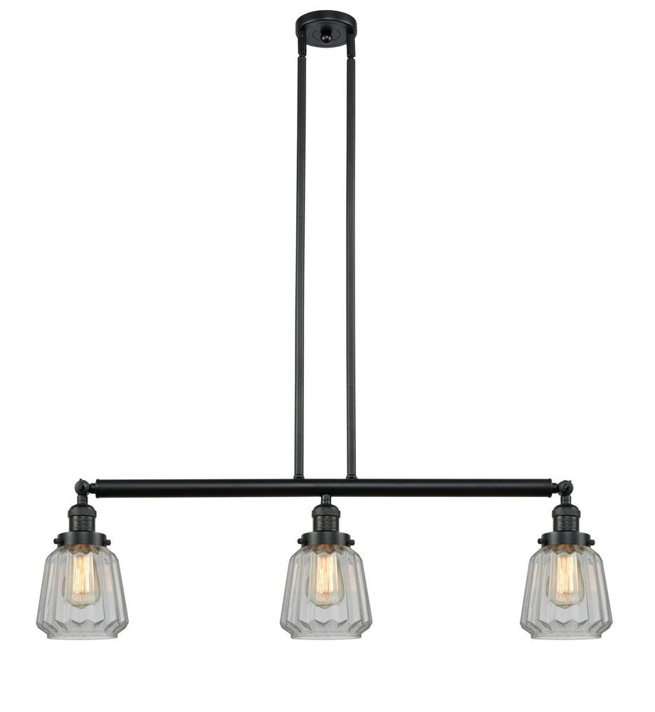 Chatham - 3 Light - 39 inch - Matte Black - Stem Hung - Adjustable Island Light