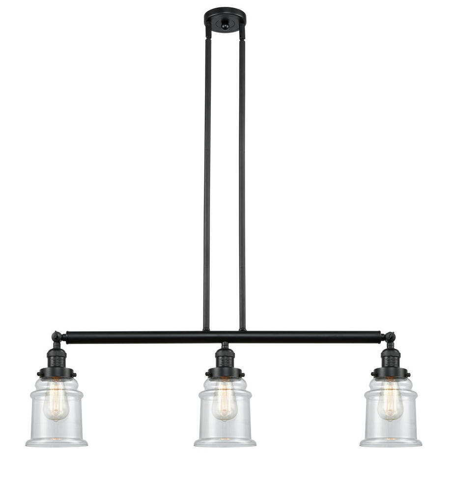 Canton - 3 Light - 39 inch - Matte Black - Stem Hung - Adjustable Island Light
