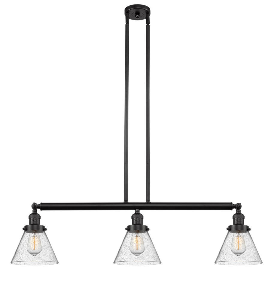 Cone - 3 Light - 40 inch - Oil Rubbed Bronze - Stem Hung - Adjustable Island Light
