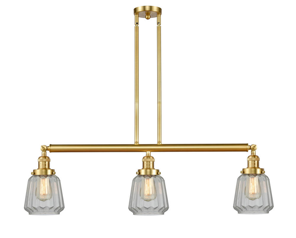 Chatham - 3 Light - 39 inch - Satin Gold - Stem Hung - Adjustable Island Light