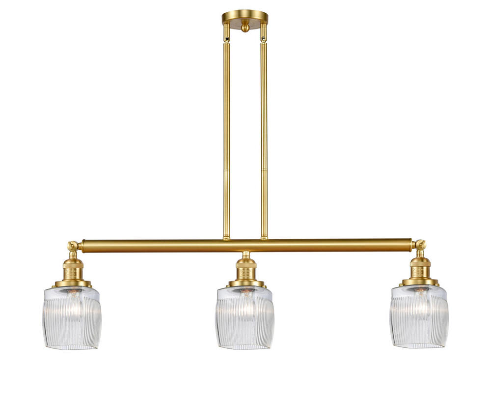 Colton - 3 Light - 38 inch - Satin Gold - Stem Hung - Adjustable Island Light