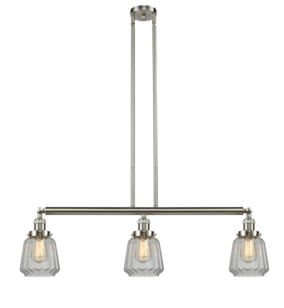 Chatham - 3 Light - 39 inch - Brushed Satin Nickel - Stem Hung - Adjustable Island Light