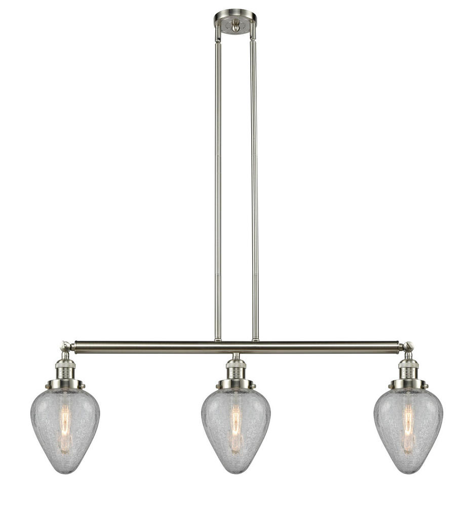 Geneseo - 3 Light - 38 inch - Brushed Satin Nickel - Stem Hung - Adjustable Island Light