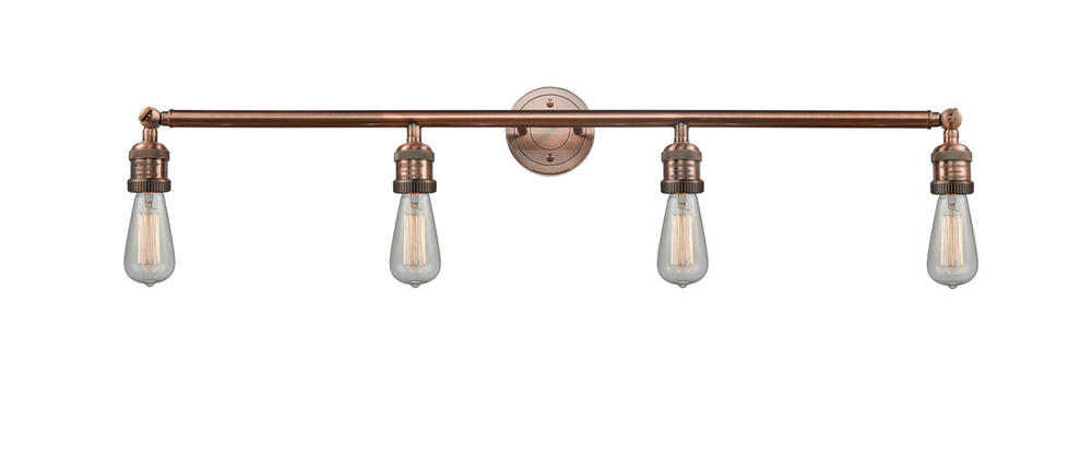 Bare Bulb - 4 Light - 42 inch - Antique Copper - Adjustable Bath Vanity Light