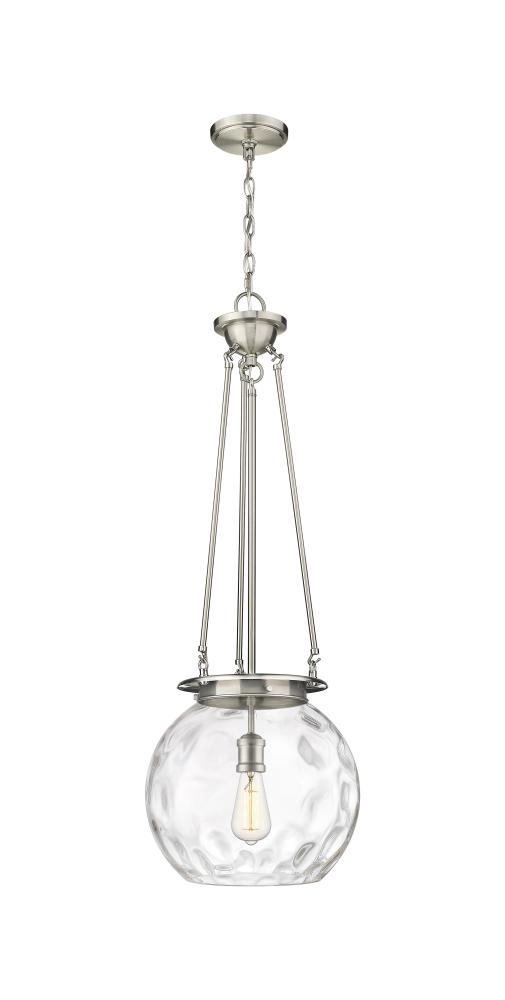 Athens Water Glass - 1 Light - 13 inch - Satin Nickel - Chain Hung - Pendant