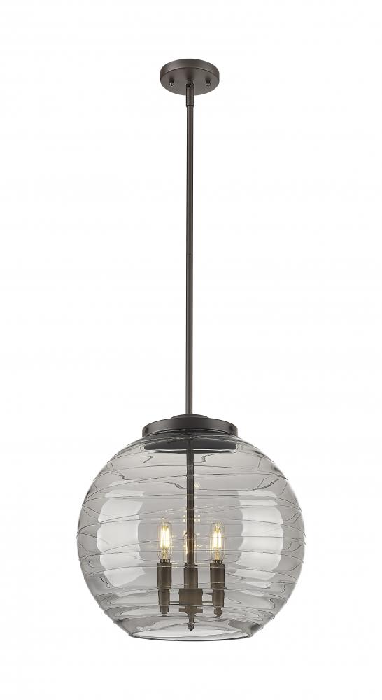 Athens Deco Swirl - 3 Light - 16 inch - Oil Rubbed Bronze - Stem hung - Pendant