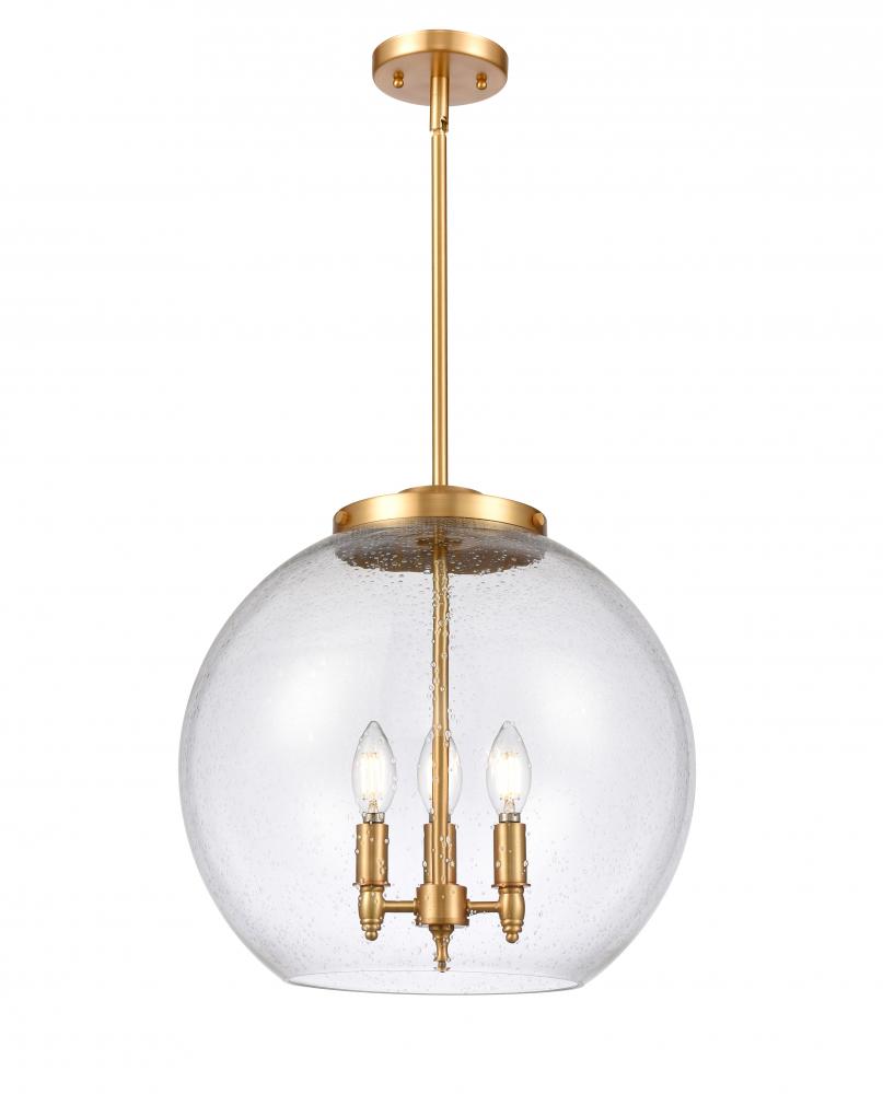 Athens - 3 Light - 16 inch - Satin Gold - Stem hung - Pendant