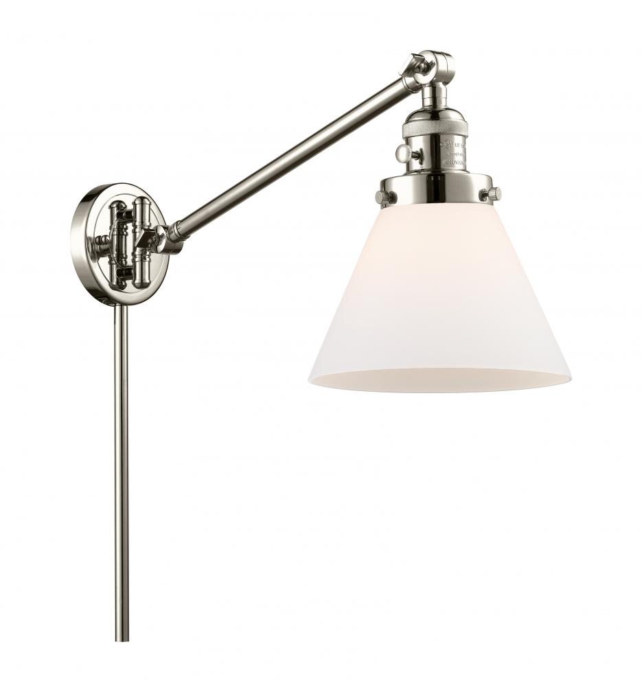 Cone - 1 Light - 8 inch - Polished Nickel -Adjustable Swing Arm