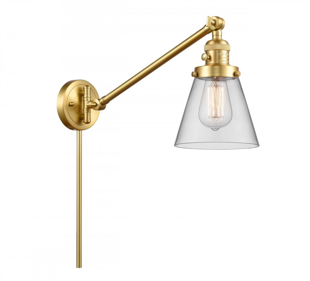 Cone - 1 Light - 8 inch - Satin Gold -Adjustable Swing Arm