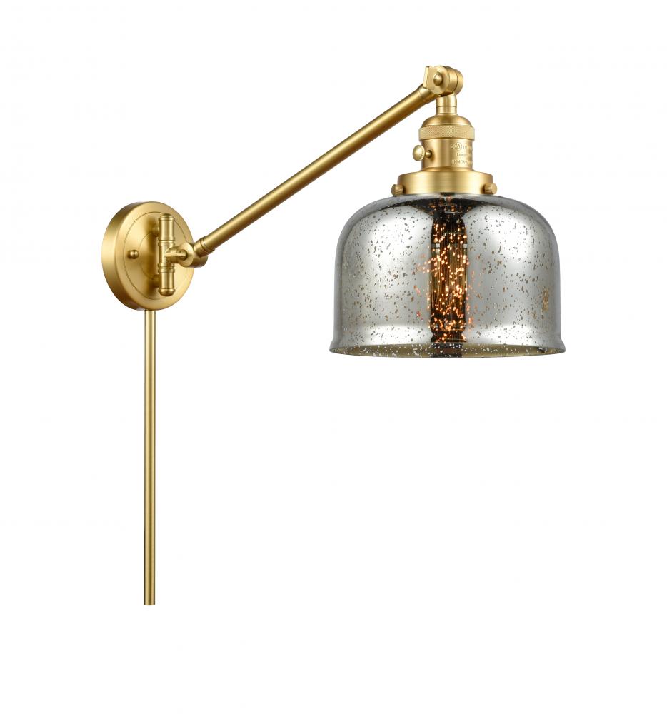Bell - 1 Light - 8 inch - Satin Gold -Adjustable Swing Arm
