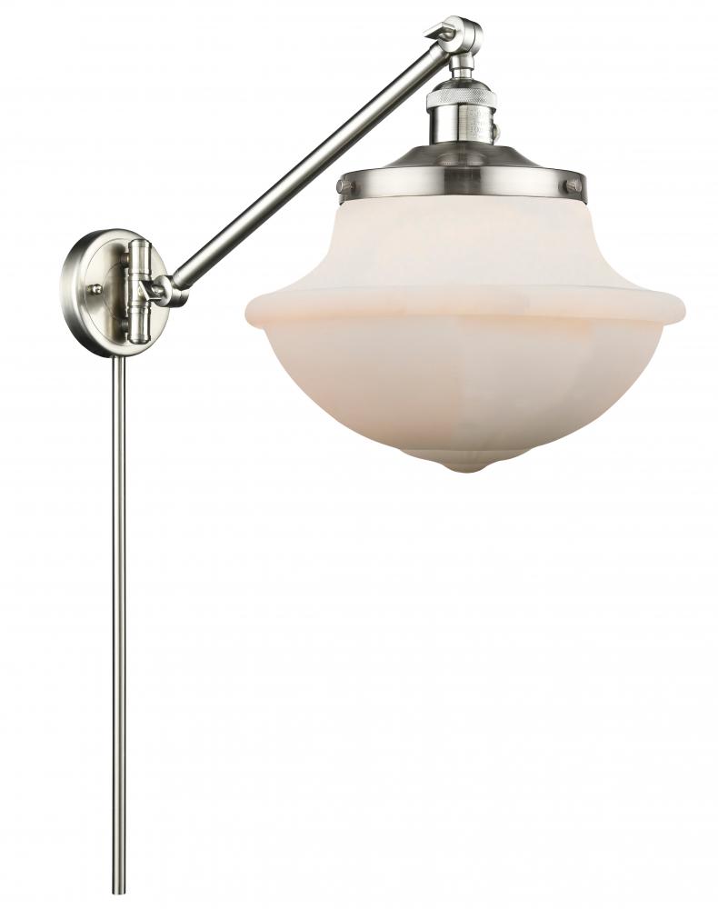 Oxford - 1 Light - 12 inch - Brushed Satin Nickel -Adjustable Swing Arm