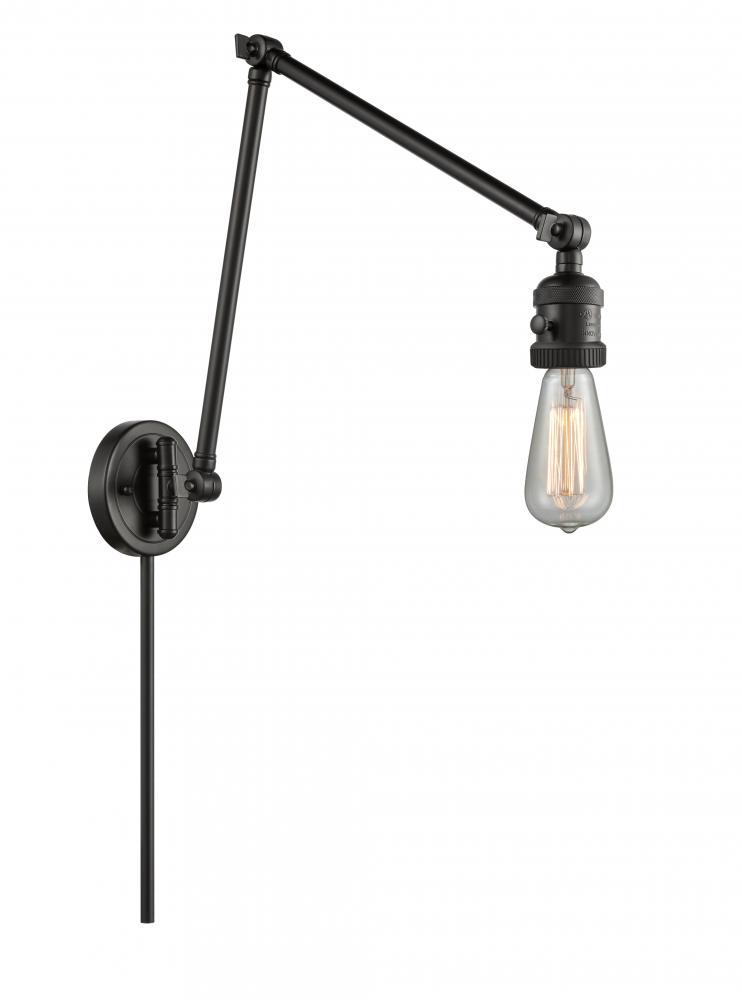 Bare Bulb - 1 Light - 5 inch - Matte Black -Adjustable Swing Arm