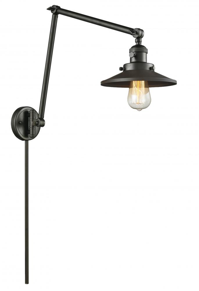 Railroad - 1 Light - 8 inch - Oil Rubbed Bronze -Adjustable Swing Arm