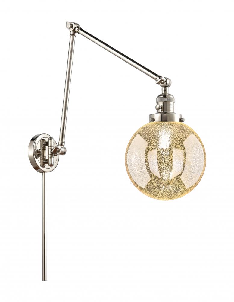 Beacon - 1 Light - 8 inch - Polished Nickel -Adjustable Swing Arm