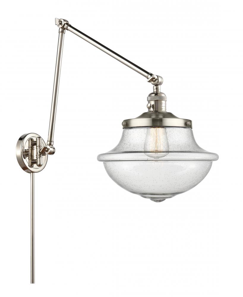 Oxford - 1 Light - 12 inch - Polished Nickel -Adjustable Swing Arm