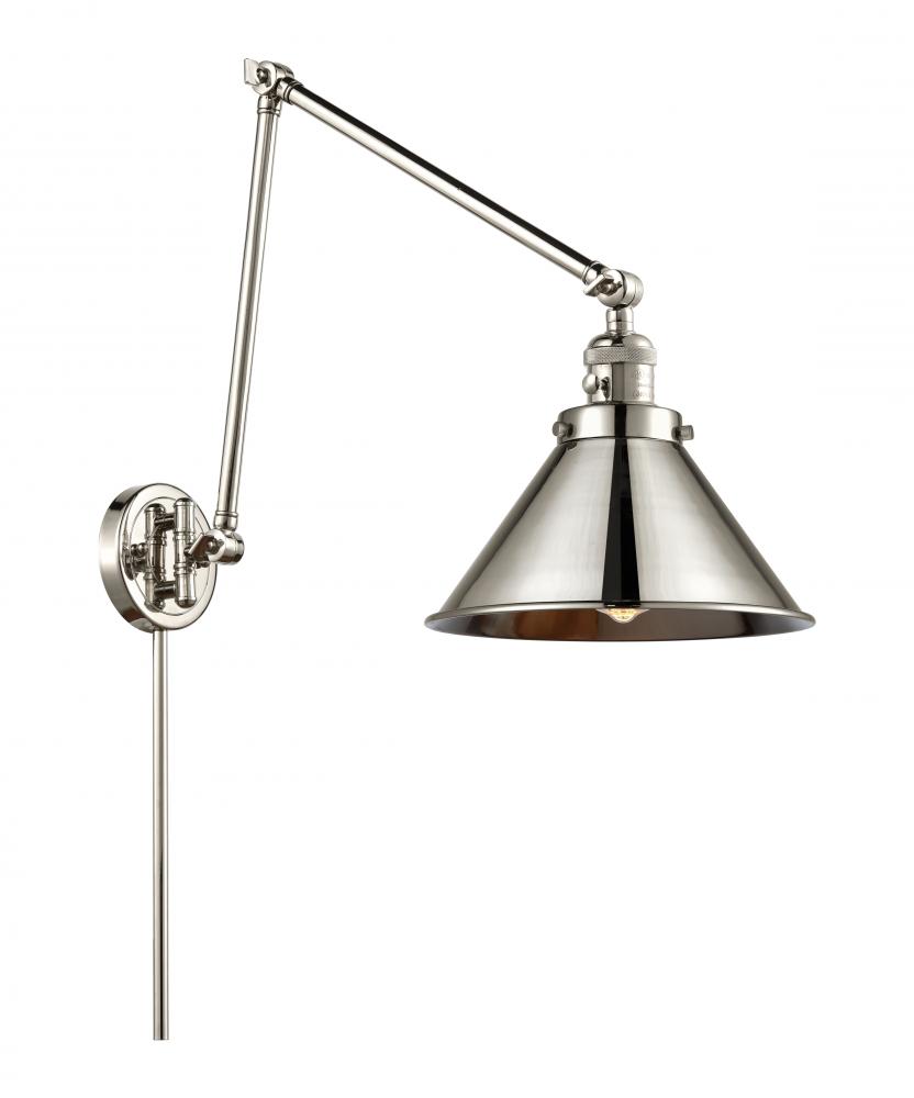 Briarcliff - 1 Light - 10 inch - Polished Nickel -Adjustable Swing Arm